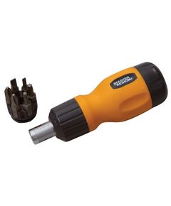 Отвертка MASTERTOOL 40-0517 с трещоткой и 6 насадками, малая, фото  | SNABZHENIE.com.ua