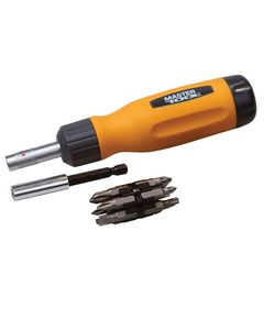 Отвертка MASTERTOOL с трещоткой и 12 насадками 40-0518, фото  | SNABZHENIE.com.ua