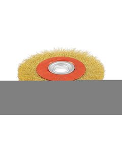 Щетка дисковая MASTERTOOL 200х32 мм латунированная проволока, фото  | SNABZHENIE.com.ua