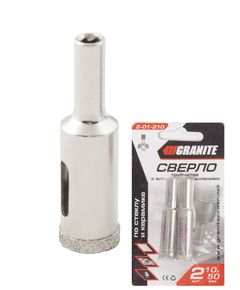 Сверло трубчатое GRANITE 10 мм алмазное для стекла и плитки, 2 шт, фото  | SNABZHENIE.com.ua