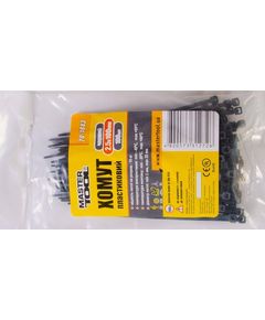 Хомут пластиковый MASTERTOOL 2.5x100 мм, черный, 100 шт, фото  | SNABZHENIE.com.ua