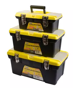 Ящики для інструменту MASTERTOOL комплект 3 шт 13"+16"+19" знімні органайзери металеві замки, фото  | SNABZHENIE.com.ua