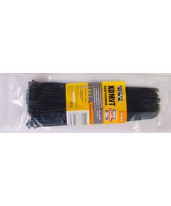 Хомут пластиковый MASTERTOOL 2.5x200 мм черный, 100 шт, фото  | SNABZHENIE.com.ua