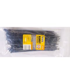 Хомут пластиковый MASTERTOOL 4.8x200 мм черный, 100 шт, фото  | SNABZHENIE.com.ua