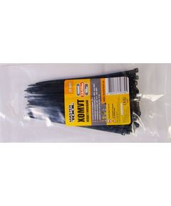 Пластиковый хомут MASTERTOOL 3.6x150 мм, черный, 100 шт, фото  | SNABZHENIE.com.ua