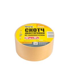 Двусторонний скотч на тканевой основе MASTERTOOL, 50мм x 25м, фото  | SNABZHENIE.com.ua