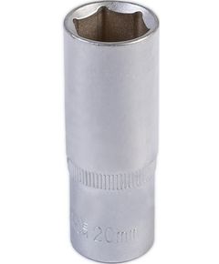 Удлиненная торцевая насадка MASTERTOOL 1/2 20 мм 6-гранная CRV 78-0520, фото  | SNABZHENIE.com.ua