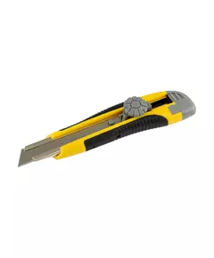 Нож MASTERTOOL 18 мм ABS пластик TPR покрытие с металлической направляющей винтовой замок 3 лезвия 17-0118, фото  | SNABZHENIE.com.ua