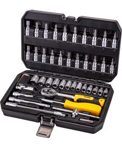 Набір насадок MASTERTOOL CrV 1/4, 46 шт, трещотка 72Т, кейс 78-2047, фото  | SNABZHENIE.com.ua
