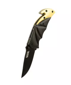 Нож складной MASTERTOOL "BULAT" 150х29х17 мм черное нержавеющее лезвие алюминиевая рукоятка стропорез, фото  | SNABZHENIE.com.ua