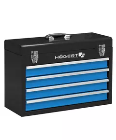 HOEGERT Ящик металлический инструментальный, 4 выдвежные секции, фото  | SNABZHENIE.com.ua