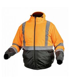 Утепленная оранжевая сигнальная куртка-бомбер HOEGERT HT5K331-L, фото  | SNABZHENIE.com.ua