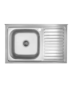 Накладная кухонная мойка Kroner KRP Satin - 5080L (0,8 мм), фото  | SNABZHENIE.com.ua