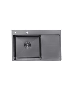Кухонная мойка Kroner KRP Schwarze 7849LHM PVD, фото  | SNABZHENIE.com.ua