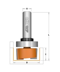 Фреза для петель 19x9,5x63,5 мм, хвостовик 12,7 мм, CMT 852.501.11B, фото  | SNABZHENIE.com.ua