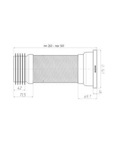 Гофра для унитаза ANIplast D-110 мм, 230-500 мм, армированная К928, фото  | SNABZHENIE.com.ua