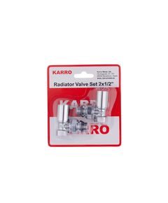 Комплект угловых кранов для радиаторов Karro 1/2 хром, фото  | SNABZHENIE.com.ua