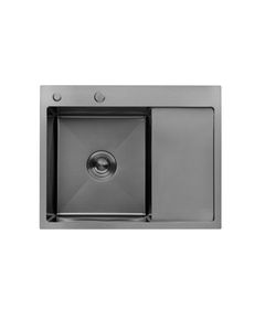 Кухонна мийка Kroner KRP Schwarze 6350LHM PVD (3,0/1,0 мм), фото  | SNABZHENIE.com.ua