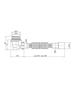 Сифон для душового піддону Kroner KRP-ST08 1 1/2x60, D-64, з гнучкою трубкою, фото  | SNABZHENIE.com.ua