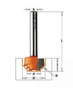 Фреза гравіювальна радіусна з калівкою 19 x 11 x 50,8 мм, хвостовик 8 мм CMT (965.102.11), фото  | SNABZHENIE.com.ua