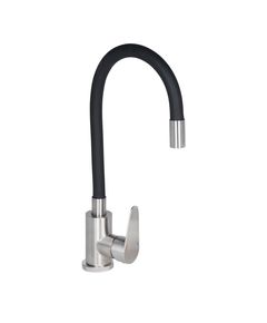 Смеситель для кухни Lidz Vida 04R-BFS, U-образный, гибкий, черный, фото  | SNABZHENIE.com.ua