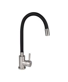 Смеситель для кухни Lidz Aria 04R-BFS, U-образный, черный, гибкий, фото  | SNABZHENIE.com.ua