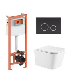 Комплект: Унитаз Qtap Crow Ultra Quiet + Инсталляция Nest 4в1 Черный матовый, фото  | SNABZHENIE.com.ua