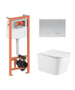 Комплект унитаза Qtap Crow Ultra Quiet с инсталляцией и клавишей Satin, фото  | SNABZHENIE.com.ua