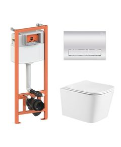 Унитаз Qtap Crow Ultra Quiet + комплект инсталляции 4в1 Nest, хром, фото  | SNABZHENIE.com.ua
