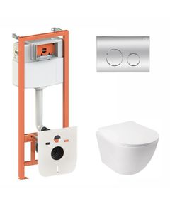 Унитаз Qtap Jay Ultra Quiet с инсталляцией Nest 4в1, хром, фото  | SNABZHENIE.com.ua