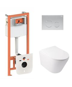 Комплект унитаза Qtap Swan Ultra Quiet с инсталляцией Nest 4в1 (Satin), фото  | SNABZHENIE.com.ua