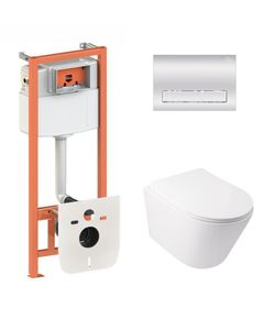 Комплект: Унитаз Qtap Swan Ultra Quiet + Инсталляция Nest 4в1 Хром, фото  | SNABZHENIE.com.ua