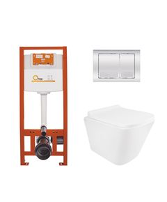 Комплект: Унитаз Qtap Tern Ultra Quiet + Инсталляция Nest 4в1 Хром, фото  | SNABZHENIE.com.ua