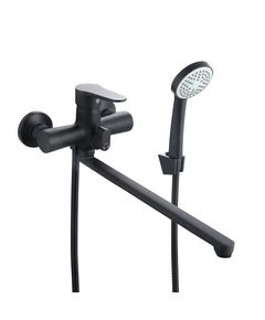 Змішувач для ванни Lidz Nicole 005 з душовим гарнітуром, чорний, фото  | SNABZHENIE.com.ua