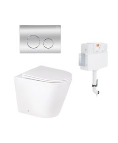 Комплект: Унитаз Qtap Swan безободковый + Инсталляция Nest 2в1 (Хром), фото  | SNABZHENIE.com.ua