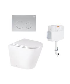 Комплект: Унитаз Qtap Swan Rimless + Инсталляция Nest 2в1, круглая клавиша, фото  | SNABZHENIE.com.ua