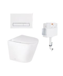 Комплект: Унітаз Qtap Swan Rimless QT16223178W + Інсталяція Nest 2в1 Білий, фото  | SNABZHENIE.com.ua