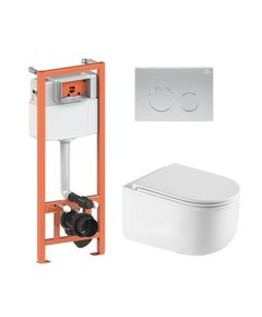 Комплект: Унитаз Qtap Taurus Ultra Quiet + Инсталляция Nest 4в1 Satin, фото  | SNABZHENIE.com.ua