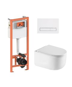 Комплект: Унитаз Qtap Taurus Ultra Quiet + Инсталляция Nest 4в1 Белый, фото  | SNABZHENIE.com.ua