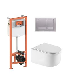Комплект: Унитаз Qtap Taurus Ultra Quiet + Инсталляция Nest 4в1 Satin, фото  | SNABZHENIE.com.ua
