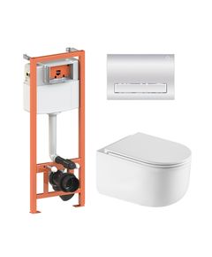 Комплект: Унитаз Qtap Taurus Ultra Quiet + Инсталляция Nest 4в1, Хром, фото  | SNABZHENIE.com.ua