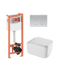 Комплект: Унитаз Qtap Gemini Ultra Quiet + Инсталляция Nest 4в1 Satin, фото  | SNABZHENIE.com.ua