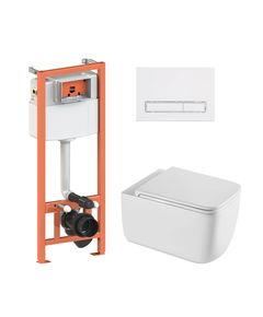 Комплект: Унітаз Qtap Gemini Ultra Quiet + Nest інсталяція 4в1 Білий, фото  | SNABZHENIE.com.ua