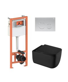 Комплект: Унитаз Qtap Gemini Ultra Quiet + Инсталляция Nest 4в1 Satin, фото  | SNABZHENIE.com.ua