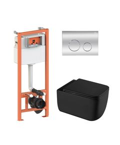 Унитаз Qtap Gemini Ultra Quiet с инсталляцией 4в1, хром, фото  | SNABZHENIE.com.ua