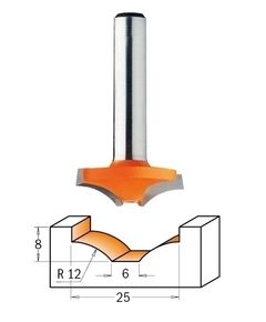 Фреза CMT для декорирования 25x8x39,8 мм, хвостовик 12,7 мм, фото  | SNABZHENIE.com.ua