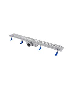 Трап Qtap Dry FB304-800 800х73 с сухим затвором и решеткой из нержавейки, фото  | SNABZHENIE.com.ua