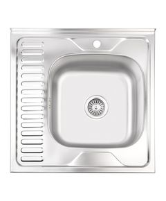 Кухонная мойка Lidz 6060-R 0,6 мм Сатин, фото  | SNABZHENIE.com.ua