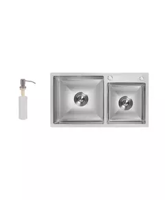 Набор 2 в 1 Lidz кухонная мойка H7843 3.0/1.0 мм Brush + дозатор для моющего средства, фото  | SNABZHENIE.com.ua