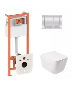 Набор Qtap 3 в 1: унитаз Crow, инсталляция Nest, смыв. панель QT0111M, фото  | SNABZHENIE.com.ua